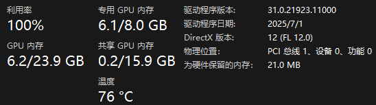 任务管理器 GPU 页的实测占用